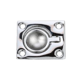 Seachoice 36661 Chrome-Plated Cast Brass Square Flush Hatch Ring Pull, 1-1/2" x 1-3/4"