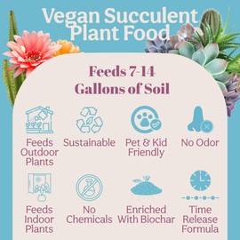Grow Queen Complete Organic Succulent Fertilizer, Cactus Fertilizer, Succulent Plant Food & Cactus Food, Bonsai, Snake Plant Fertilizer, 7 Servings Fast & Slow Release Feeds up to 28 Plants 8 Months