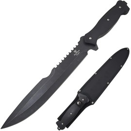 Snake Eye Tactical Full Tang Hunting Camping Outdoor Fix Blade Gardening Machete (Black)
