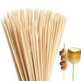 Natural Bamboo Skewers 30 Inch Extra Long 5mm Heavy Duty Marshmallow Roasting Sticks Thick Smore Sticks for BBQ Grilling Camping Kitchen Crafting and Party (120)