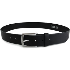 FOMAX® Men's Leather Belt Made of Cowhide Leather, Handmade in Germany, for Men Jeans Suit, 38 mm Wide, Length Can Be Shortened, Real Leather Black, black