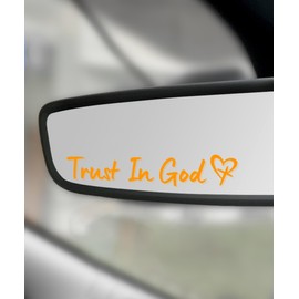 SCUARI 4PCS Car Stickers,Car Accessories Trust in God Rearview Mirror Sticker,Christian Auto Stickers and Decals,Auto Decals for Women,Rearview Mirror Decoration,Fit for Cars Trucks SUVs (Orange)