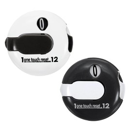 PATIKIL Golf Score Counters Set of 2 Mini Golf Shot Stroke Attachment Counters Clicker Clip for Golfer Glove Hat Black White