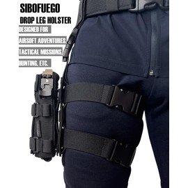 Universal Drop Leg Holster - Adjustable Thigh Holster for Light & Red Dot Sights, Airsoft Pistol Holster with MOLLE Drop Leg Panel, Compatible with 1911, Glock, Sig, Beretta, Ruger.(Coyote Brown)