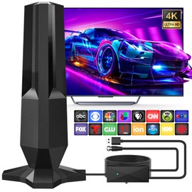 2025 TV Antenna for Smart TV Indoor,Antennas Support 4K 1080p TVs Digital Antenna with Amplifier and 360° Signal Booster Long Range 1500 Miles 25ft Coax Cable