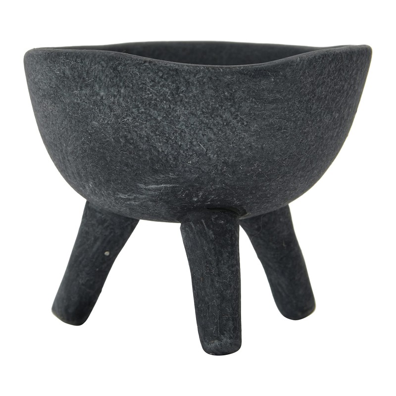 Creative Co-Op Boho Terracotta Footed Planter, Matte Black