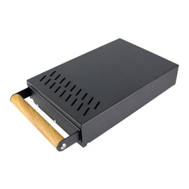 Handle Drawer Knock Box, Stainless Steel Detachable Coffee Stick Tapping Container, Shock-Absorbing And Durable Barista Style Tapping Box, Detachable Tapping Stick, Wooden Handle (Black)