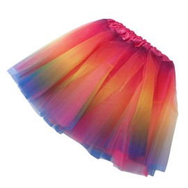Topkids Accessories Tutu for Girls, Angel Costume, Princess Dress Up, Ballerina Costume for Girls, Glitter Skirt, Kids Tutu, Ballet, Toddler Dress up, Fairy Costume (Bright Rainbow)