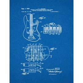 Clarence Fender Electric Guitar Patent Print Blueprint (20" x 24") M10072