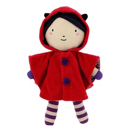 Petitcollin Red Riding Hood Rag Doll, 28 cm, Multi-Colour, Cotton Blend, from 10 Months