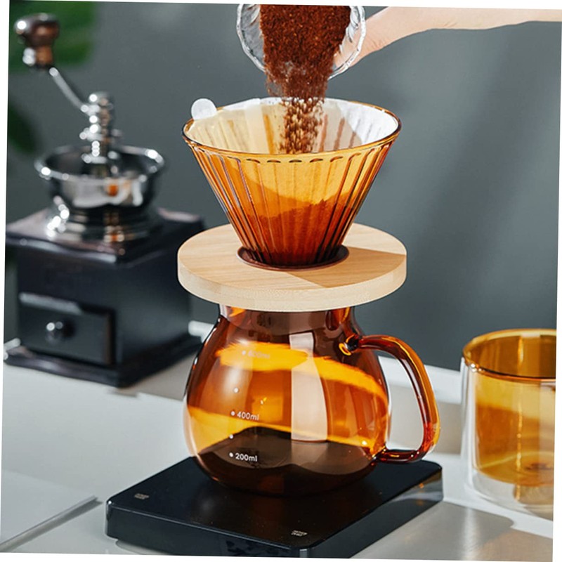 SHINEOFI 1 Set Coffee Dripper Durable High Borosilicate Funnel with