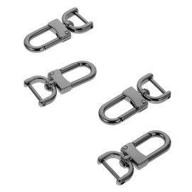 BUGUUYO Versatile 4-Piece Carabiner Hook with Swivel - Metal Connector for DIY Handbags and Key Rings Rotating Key Rings and Bag Belt Buckles Jewellery Accessories