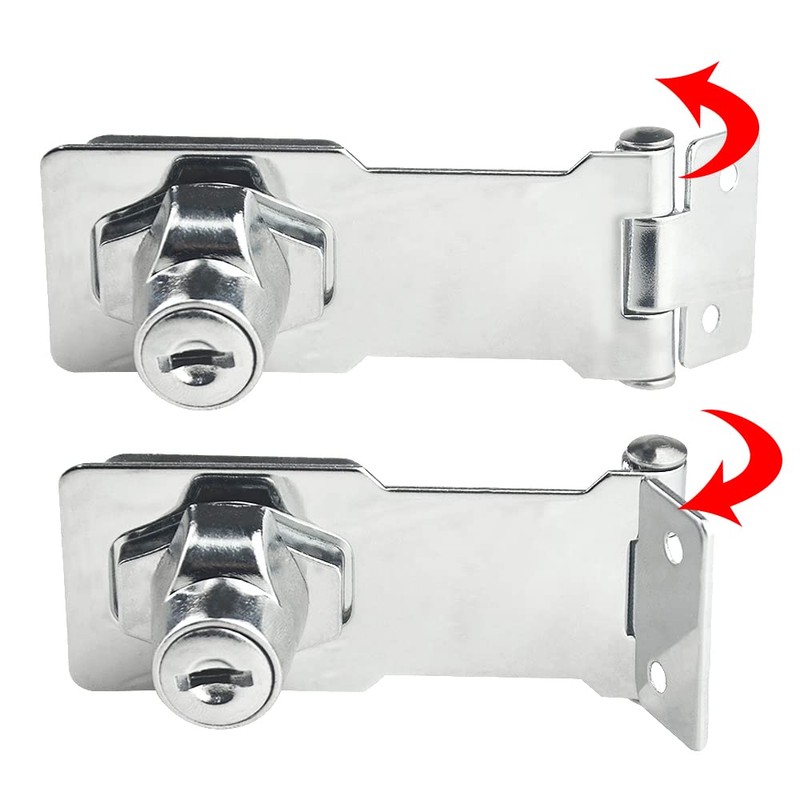 TOVOT 4PCS 3" Locking Hasp with Keys Shed Locks Heavy