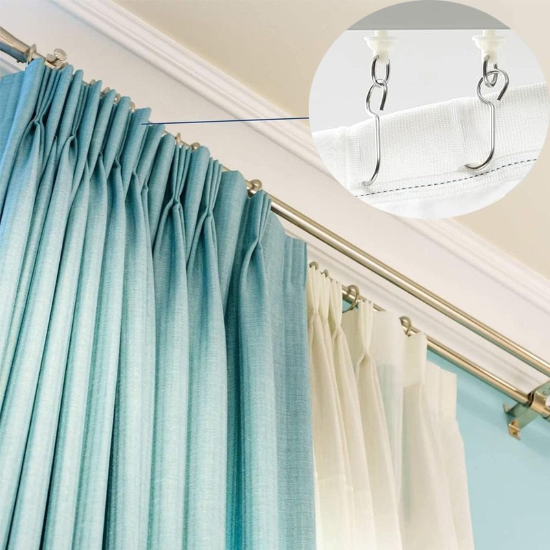 80 Pieces Curtain Hooks Gliders Curtain Gliders Shower Curtain Hooks