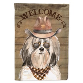 Caroline's Treasures CK6362GF Shih Tzu #2 Country Dog Garden Flag Mailbox Flag Decorative Yard Flag Banner Outside Patio Artwork Yard Flower Beds, Garden Size, Multicolor