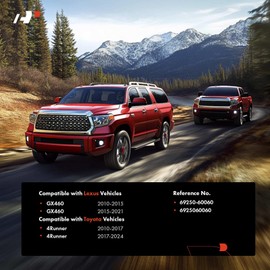 A-Premium Front Left Driver Side Exterior Door Handle with Keyhole Compatible with Toyota 4Runner 2010-2024 & Lexus GX460 2010-2021, Black & Chrome