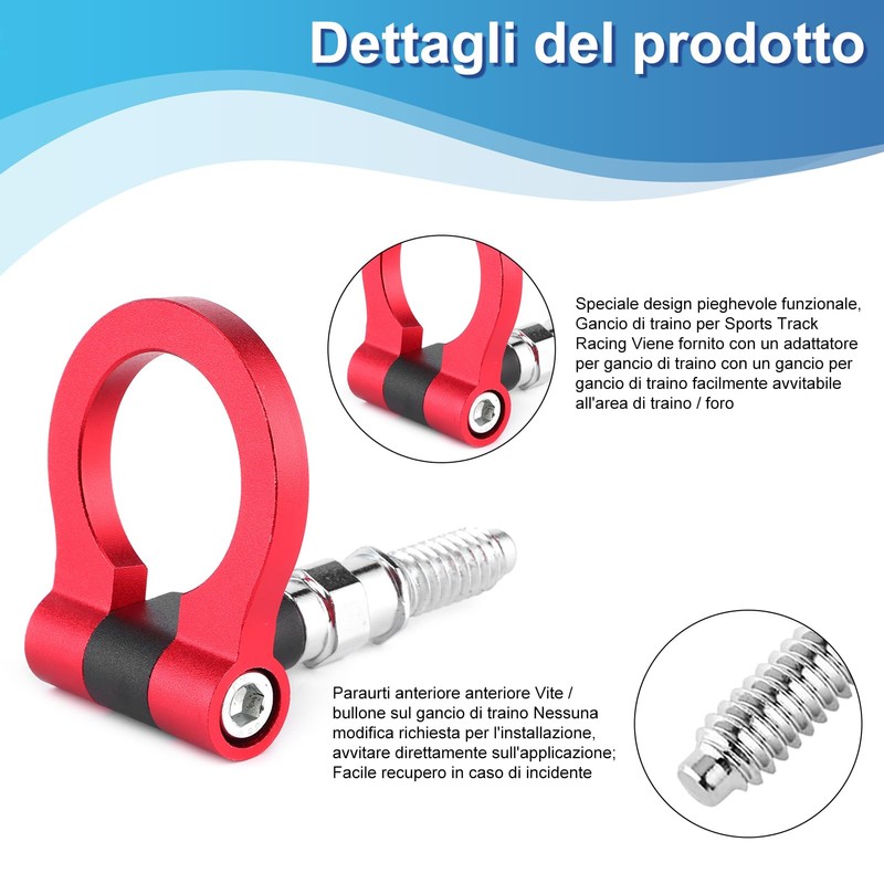 Car Towing Eye, Universal Aluminum Alloy Towing Eye Car Tow