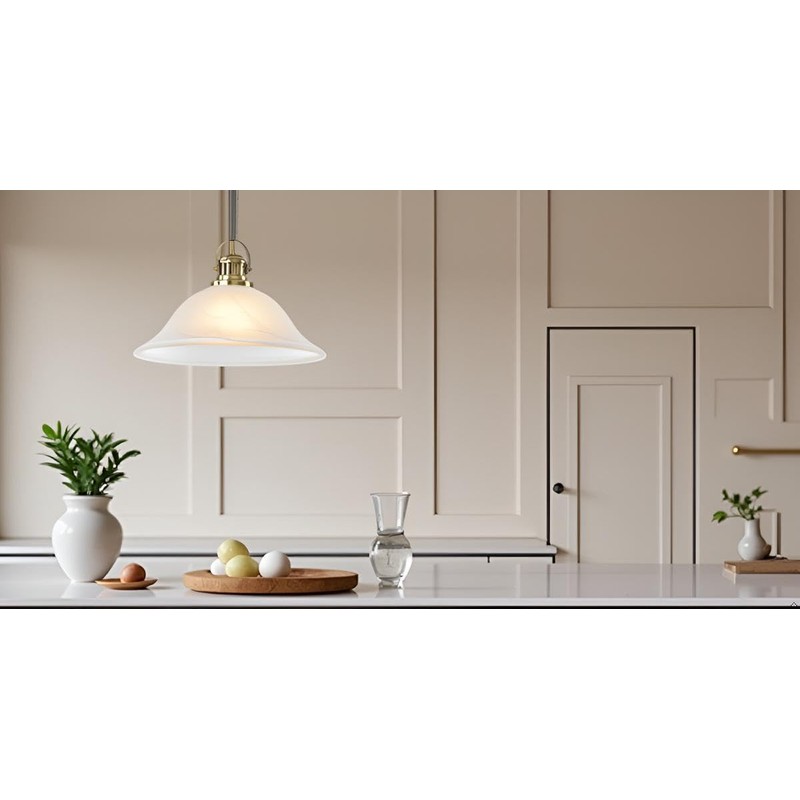 Aspen Creative 23140-11A Etched Alabaster Transitional Style Replacement Glass Shade