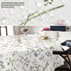 ANRO Oilcloth Tablecloth Oilcloth Tablecloth Washable Garden Tablecloth Flowers Round