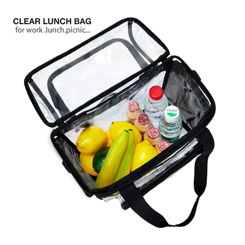 BORMELUN Clear Lunch Bag women Heavy-Duty Tote, Handle Shoulder for