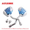 AULESSE 1 Pair Left Right Universal Motorcycle Scooter Chrome Skull