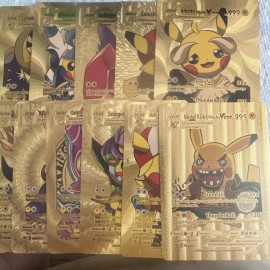 Pikachu Vcos 15 Gold Foil Fan Artset NM