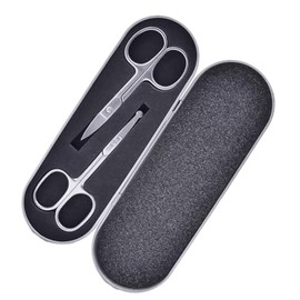 Beaupretty 2Pcs Stainless Steel Eyebrow Scissors Set Nose Hair Trimmer Professional Makeup Tool for Eyebrow Shaping and Grooming Suitable for Men and Women