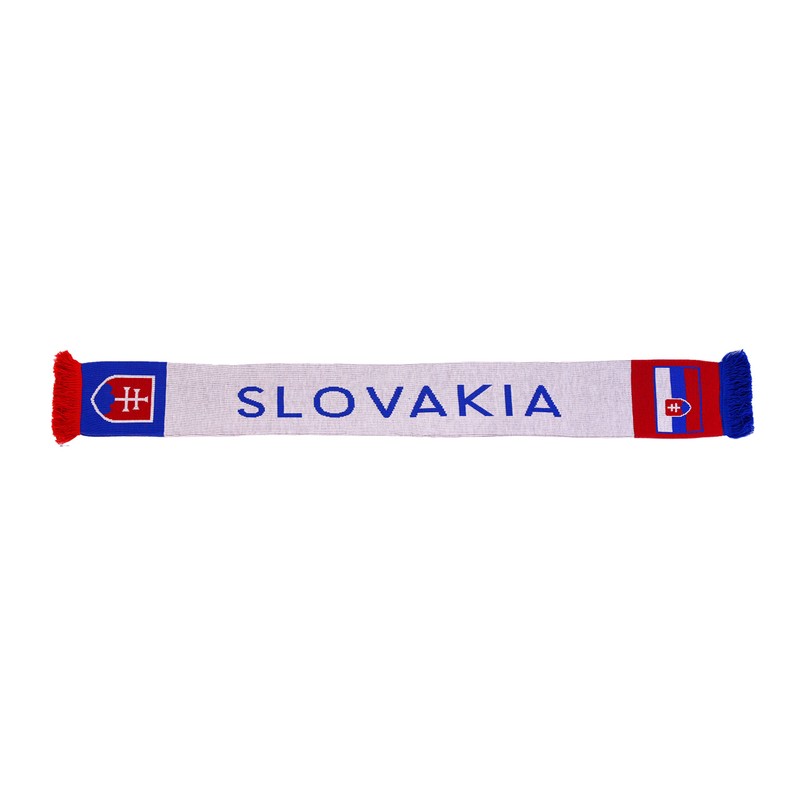 Euroscarves Slovakia Slovensko Slovakia Football Knitted Scarf, White