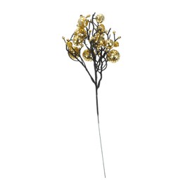 ULTECHNOVO Golden Artificial Glitter Berry Stems for Christmas Tree Decorations Realistic Xmas Picks for Ornaments DIY Wreath Crafts Holiday and Home Decor and Fade Resistant