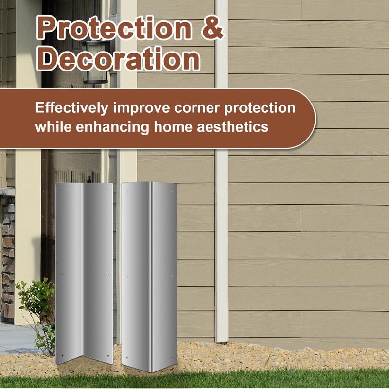 Moxweyeni 2 Pack Stainless Steel Corner Guards for Vinyl Siding