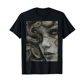 Medusa Greek Mythology Occult Scary Dark Grunge Art T-Shirt