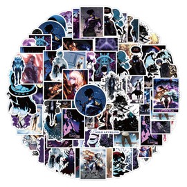 50PCS Solo Leveling Sticker Set, Waterproof Vinyl Decals, Anime Character Collection for Laptop, Water Bottle Gifts Birthday Decorations (Green)