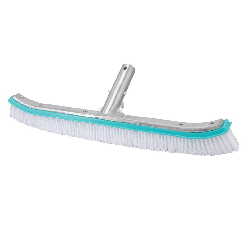 18in Swimming Pool Brush Plastic Nylon Stainless Steel Cleaning Tool