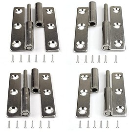 4 bisagras de elevación de 3 pulgadas, bisagras de puerta desmontables, bisagra de bandera de acero inoxidable, bisagra de elevación de puerta (derecha 2 unidades + zurdos 2 unidades)