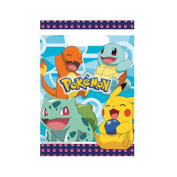 8 Sacs Cadeaux en Plastique Pokémon