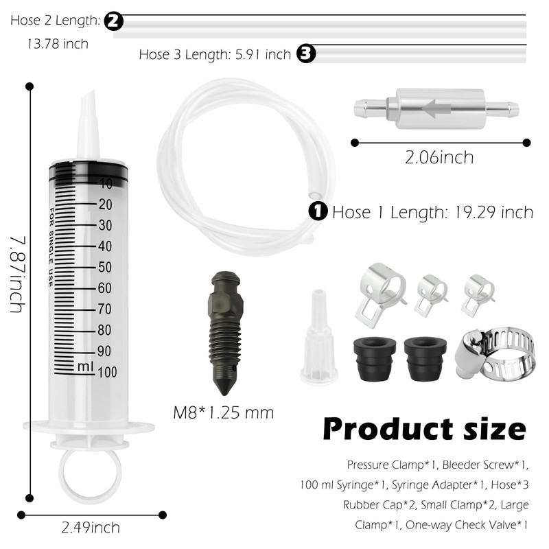 Figpade Motorcycle Brake Bleeder Kit,Practical Brake Bleeding Tool with Brakes