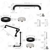 Black L-Shaped Grab Bar 12x24 Inch + Knurled Shower Grab