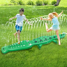 Water Sprinkler for Kids,Large Crocodile Inflatable Sprinkler, Kids Sprinklers for Yard,Outdoor Water Toys Spray Summer Water Play for Boys Girls Dogs Backyard