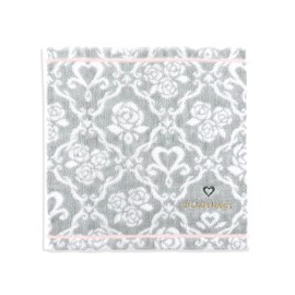 JILLSTUART Classic Rose Towel Handkerchief, Gray, Full Fee Cotton, 58-1580070, Approx. 9.8 x 9.8 inches (25 x 25 cm)
