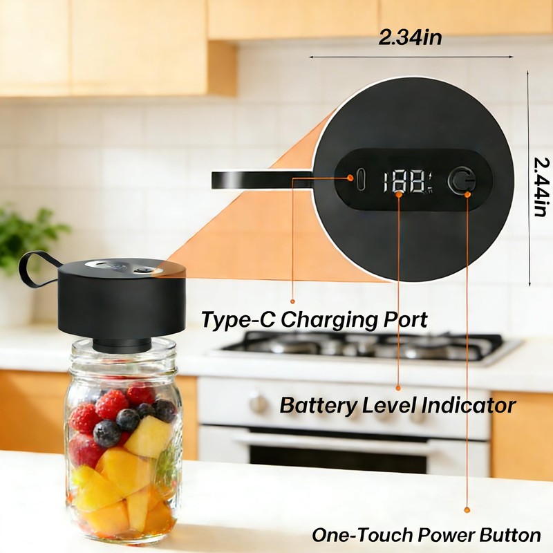 BRMUEIX Electric Mason Jar Vacuum Sealer Kit with Wide and
