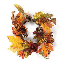 Decoline Autumn Wreath Diameter 30 cm x 11 cm Artificial Door Wreath Table Wreath
