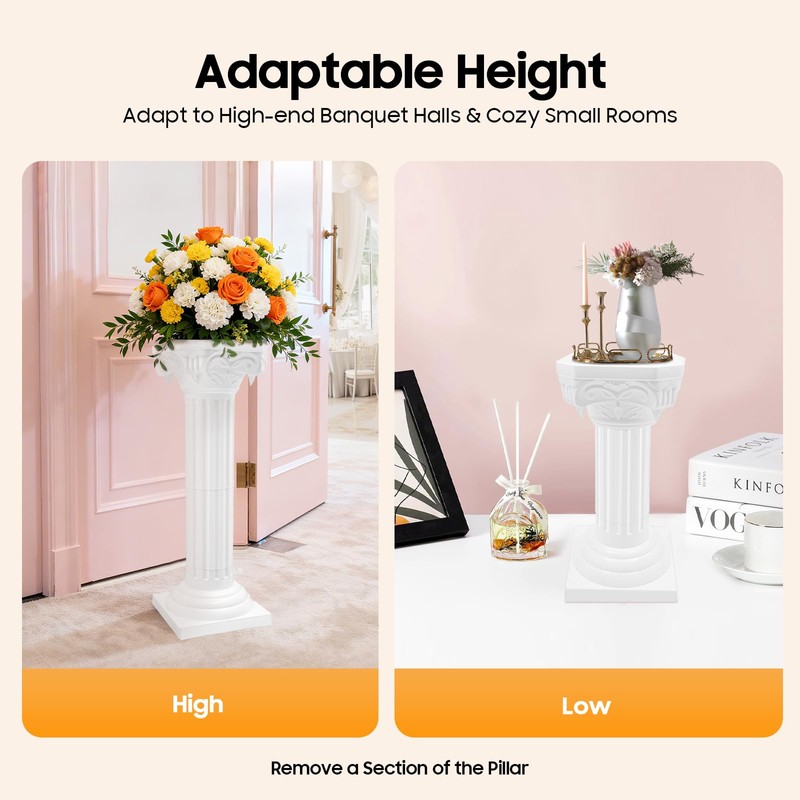 4Pcs Wedding Roman Column, Artistic Roman Column Statue Party Flowerpot