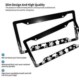 Turtles of The Sea Aluminum Car License Plate Frame Auto Tag Holder with Accessories US Vehicles Standard 4 Holes (C404)