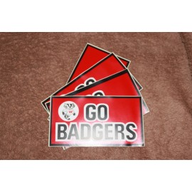Lot of 4 Wisconsin Badgers Bumper Stickers 6" x 3 " 1980's NOS