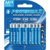 Powermax 12-Count Double AA Batteries, Ultra Long Lasting Alkaline Battery