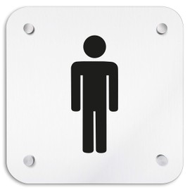 Türschilder24 Aluminium Wall Sign 200 x 200 mm • Men's • Safety Sign - Door Sign Made of 1.5 mm Thick Aluminium • Includes Mounting Material + Wall Mounting