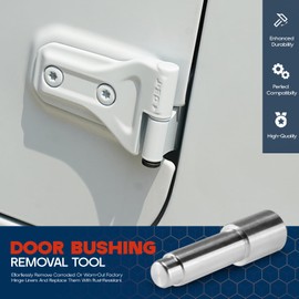 Door Pin Guides & Door Bushing Removal Tool Stainless Steel Hinge Bolts Guides Liners compatible with Jeep Wrangler JK JKU JL JLU Sports Sahara Freedom Rubicon Unlimited Gladiator JT 2007-2021