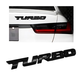 KVAEY Turbo Car Emblem, Zinc Alloy 3D Metal Car Side Fender Rear Trunk Badge Stickers, Universal Decoration Emblem Decal for Cars Truck SUV, Exterior Decor Car Accessories (Black)