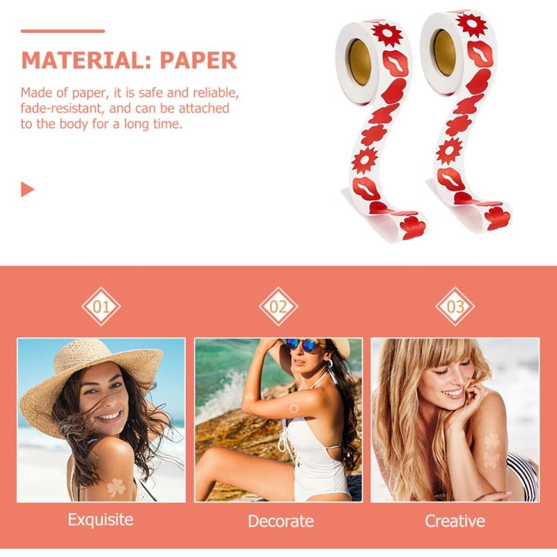 Pegatinas Bronceadoras Autoadhesivas Cuerpo, Papel Rojo Resistente al Desvanecimiento 2