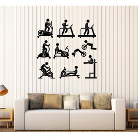 DesignToRefine Vinyl Wall Decal Sports Gym Fitness Equipment Motivation Decor Stickers (117ig) White